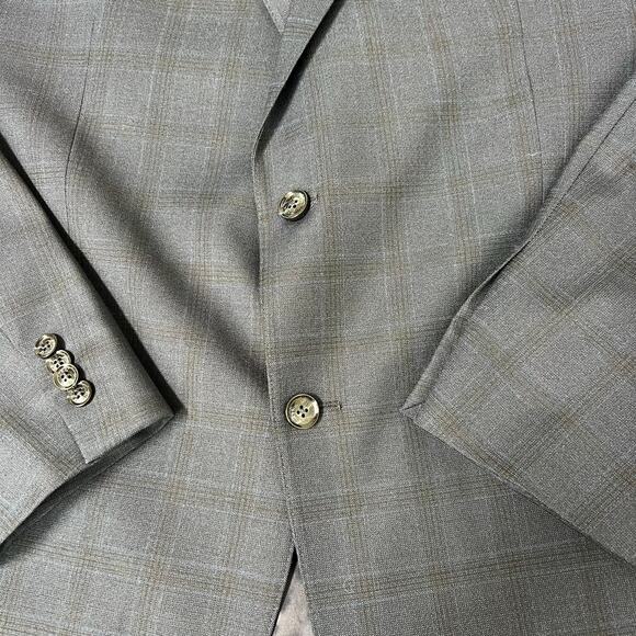 Tommy Hilfiger Men’s Blazer Suit Jacket & Pants Set Navy Blue Plaid Button Up - Picture 4 of 16